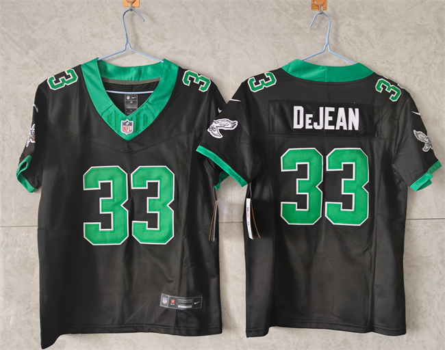 Women's Philadelphia Eagles #33 Cooper DeJean Black Throwback F.U.S.E. Vapor Untouchable Limited Stitched Football Jersey(Run Small)